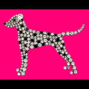 Dalmatian Dog Brooch Swarovski Crystal Canine Pin